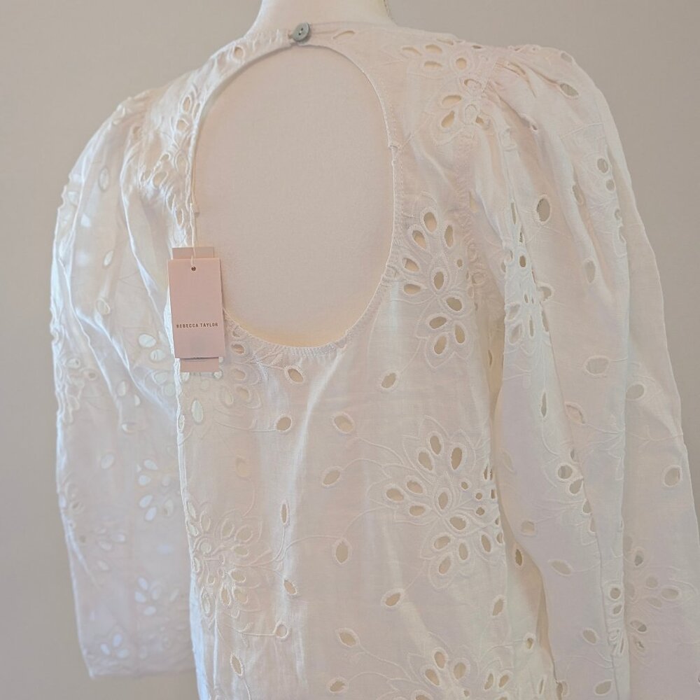 NWT - Rebecca Taylor - Eyelet Blouse, Medium - Picture 2 of 4